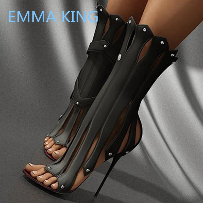 Г., новые сандалии-гладиаторы для подиума женская обувь на платформе пикантные женские летние ботильоны на высоком каблуке-шпильке с открытым носком - Цвет: as shown in picture