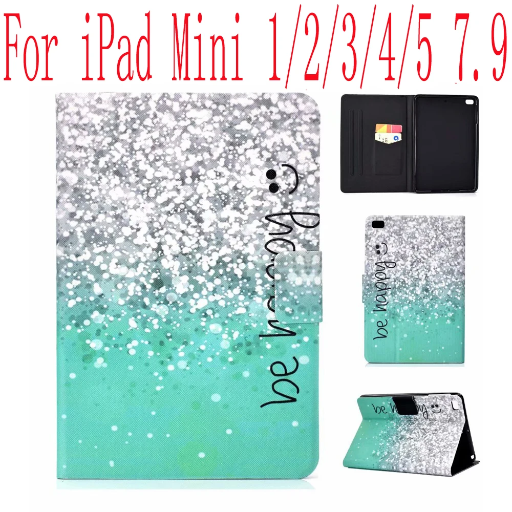 Для Ipad Mini 5 кожаный чехол с подставкой Magentic Bling Smart Case для 1 2 3 4 планшета кармашком