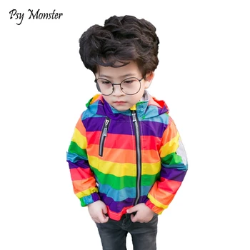 

Boys Girls Polar Fleece Sporty Bomber Jackets Kids Rainbow Colorful Windproof Raincoat Outdoor Mountaineer Tops Coat T9