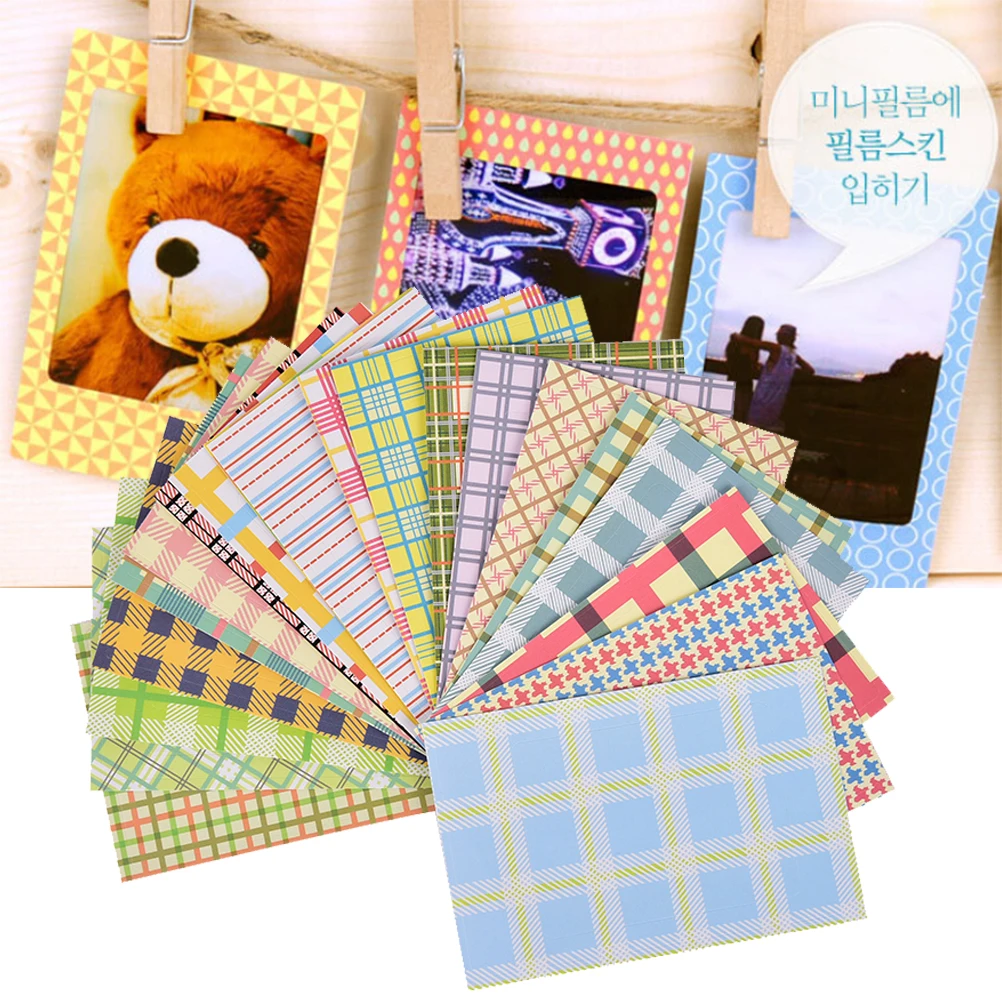 

Candy Color Photo Albums Stickers DIY Scrapbook Decorative Paper Photos Frame For Instax Mini Film Home Decor 20 Pcs/Lot