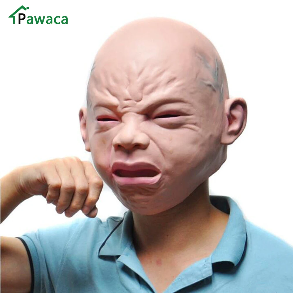 Buy Latex Baby Mask Disgusting Smile Crying Baby Mask