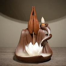 С 50 шт. Ароматические конусы Лотос подставка для ароматических палочек ручной работы керамическая курильница