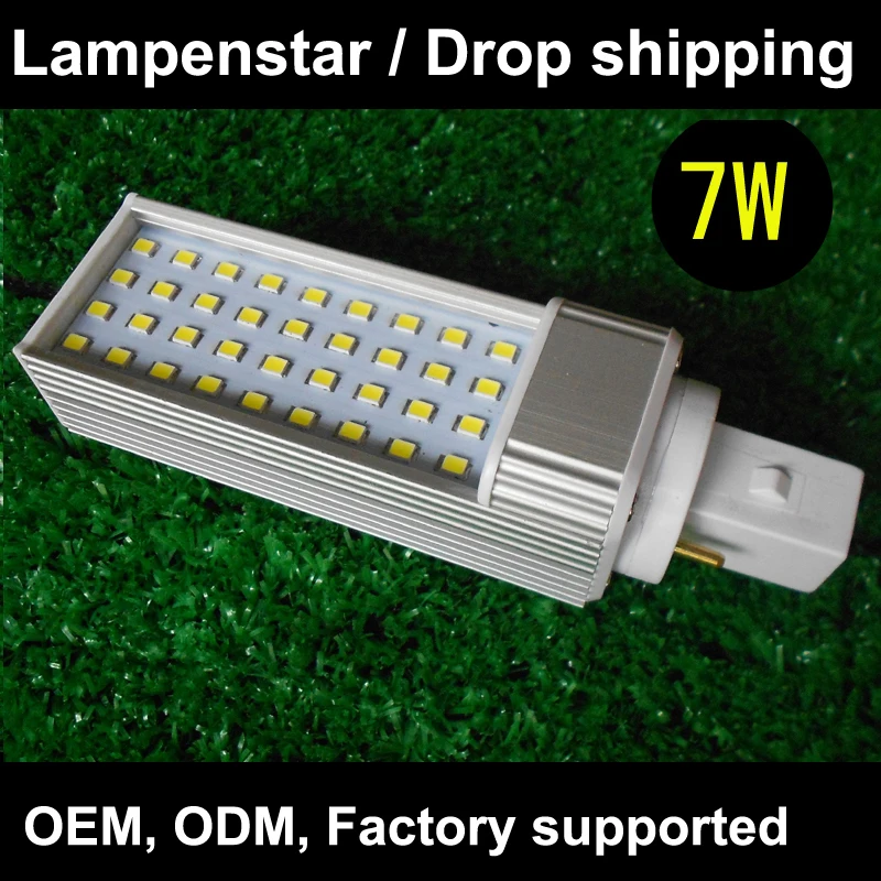 10 шт./лот plc 2 pin Светодиодный g24 лампа 7 W 2835SMD36 светодиодный мозоли lampenstar холодный белый/теплый белый AC 85 V-265 V Боковое освещение