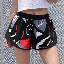 Шорты для йоги женские спортивные шорты Летняя средняя посадка Корейская спортивная одежда с принтом полиэстер спортивные лосины для спортзала короткая Прямая поставка