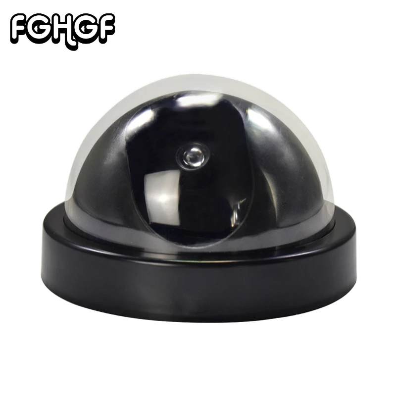 

FGHGF Fake Camera Outdoor Indoor Fake Surveillance Dummy Camera Dome CCTV Security Camera Flashing Red LED Light Black