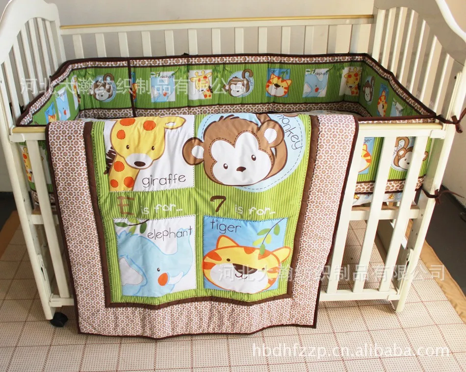 Baby bedding set Embroidery Giraffe Monkey Combination ...