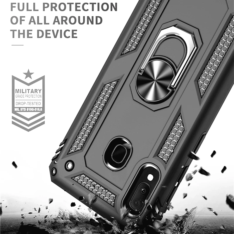 

Metal Ring Kickstand Case for Samsung Galaxy A20E Plastic Silicone 2 In 1 for Samsung A20e A 20e A202 A202F SM-A202F Back Cover