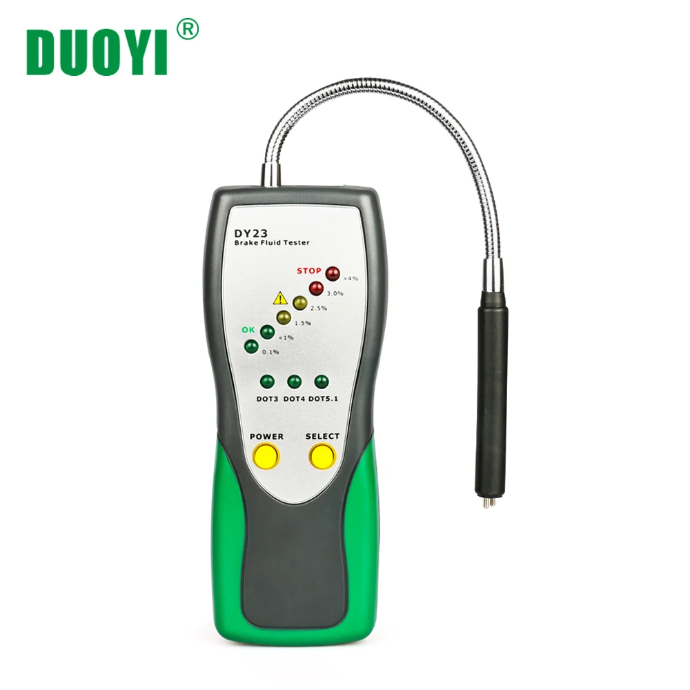 DUOYI DY23 Car Brake Fluid Tester Liquid Car Diagnostic Tools Oil Inspection Auto Goose Neck Detector Alarm Automotive DOT3/4/5