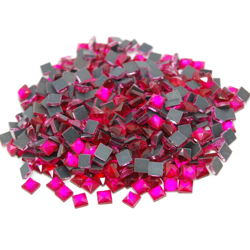 6x6 мм 110 шт розовый цвет ремесло кристалл страз квадратной формы клей на DMC горячей фиксации Стразы Flatback для одежды