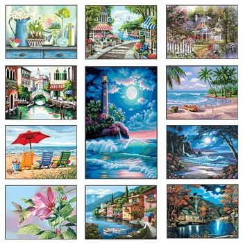 

5D DIY Diamond Painting Full Diamond Embroidery Landscape Sale Diamond Mosaic Cross Stitch Set Home Decor christmas decorations