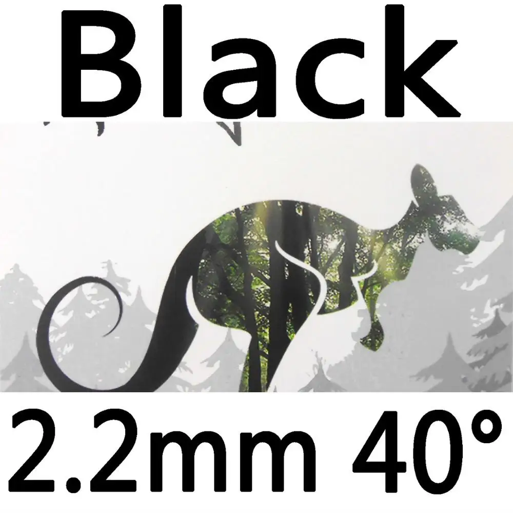 61 секундный кенгуру Pips-в настольном теннисе резиновый с белой губкой - Цвет: Black 2.2mm H40