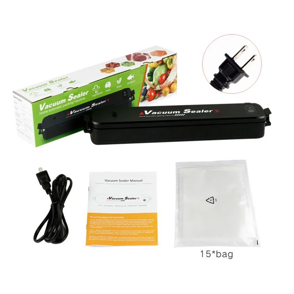 

Vacuum Sealer Household Automatic Food Preservation Machine For Kitchen Dry Moist Food Preservation with 15pcs Sealing Bags