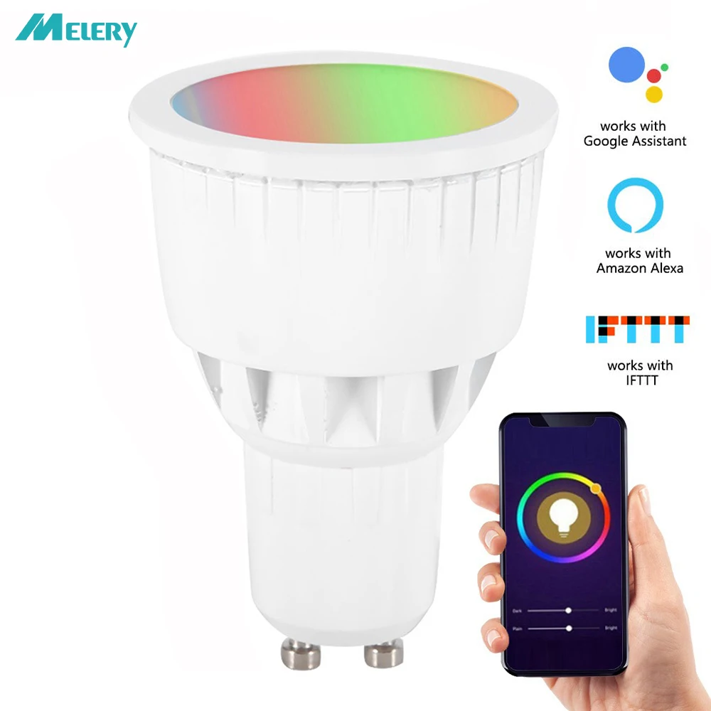 

WiFi Smart LED Light Bulb GU10 6W 60W Equivalent White Ambiance Sport Track Lighting Compatible with Alexa Google Home Assistant