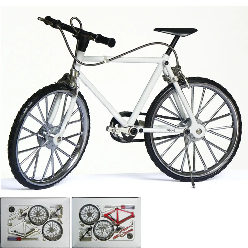 

White Color buliding toys 3D alloy bicycle model DIY(DIYB-2W)