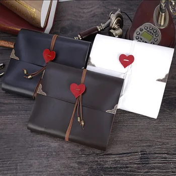 

PU Cover Vintage DIY Photo Album /Notebook Retro Love Tied rope Travel scrapbook Family Diary Baby Birthday Gift Photo Gallery