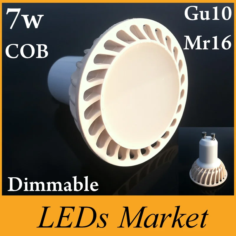 

Frosted cob 7w cob led spotlight dimmable Gu10 Mr16 led lamp light 110-240v white shell led 12v mr16 warm cold white FREE DHL