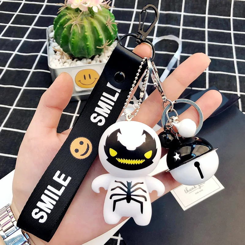 

Fashion Jewelry Cute Spiderman Keychain Animal PVC Keychains Women Bag Charm Key Ring Pendant Gifts Multiple Choices