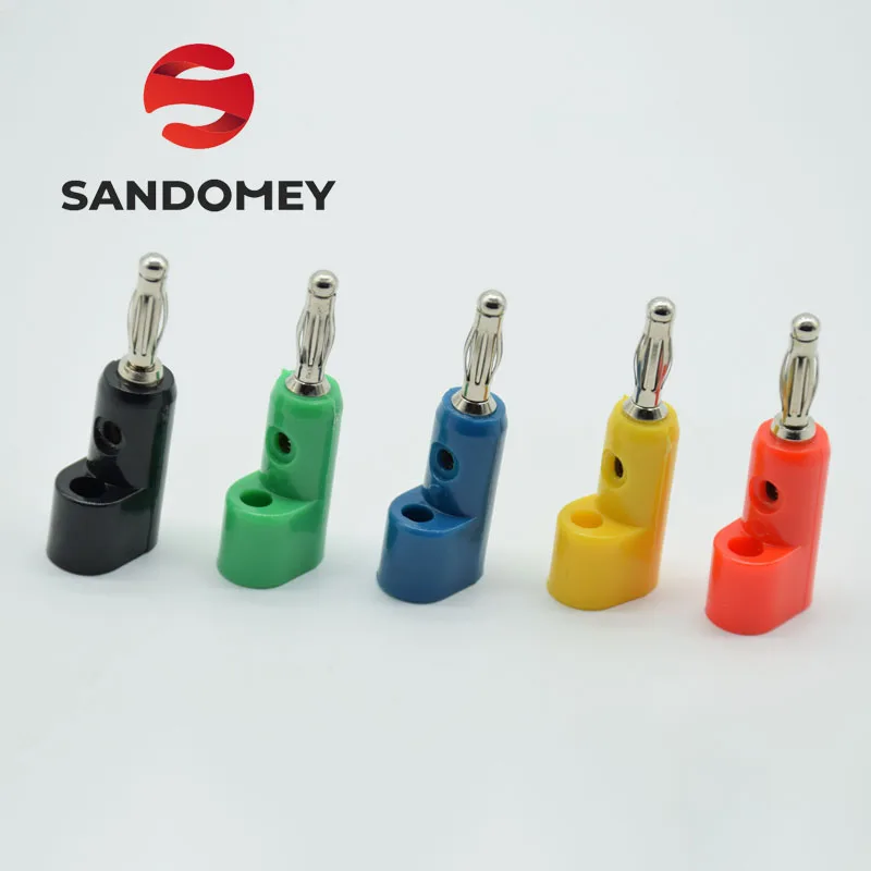

5pcs Electrical Connecting Tool 4mm bending Banana Jack Plug Socket for Binding Post Test Probes Terminal Connector L the shape