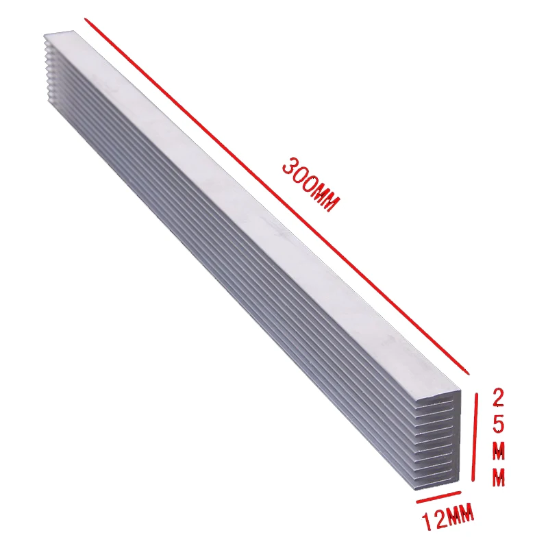 

1 piece 300x 25x 12MM 4 x 3W /12 x 1W LED HeatsinkAluminum Heat Sink Radiator for IC Electronic Chipset heat dissipation