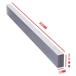 Шт. 300x25 x мм 12 мм 4 3 Вт/12 светодио дный 1 Вт LED HeatsinkAluminum радиатор для IC электронный чипсет рассеивания тепла