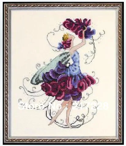 

11/14/16/18/28 14CT Pea Flower Fairy Cross Stitch Set Kit 35*45cm FREE shipping CS-075WM