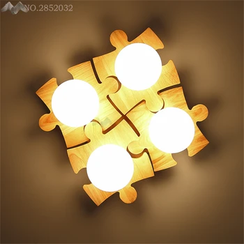 

JW_Wooden Ball Ceiling Lamp Fixture Living Room Bedroom Modern Led Ceiling Lights Lamparas De Techo Home Wooden Ceiling Lighting