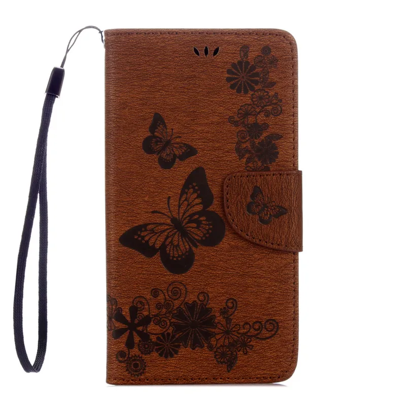 

Double Embossing Butterfly PU Leather Case For LG Stylus 2 Case Flip Cover Wallet Holster Lanyard For LG Stylus2 LS775 K520 Case