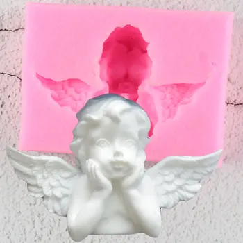 

3D Angel Frame Silicone Mold Cupcake Topper Fondant Molds DIY Cake Decorating Tools Soap Clay Candy Chocolate Gumpaste Mould