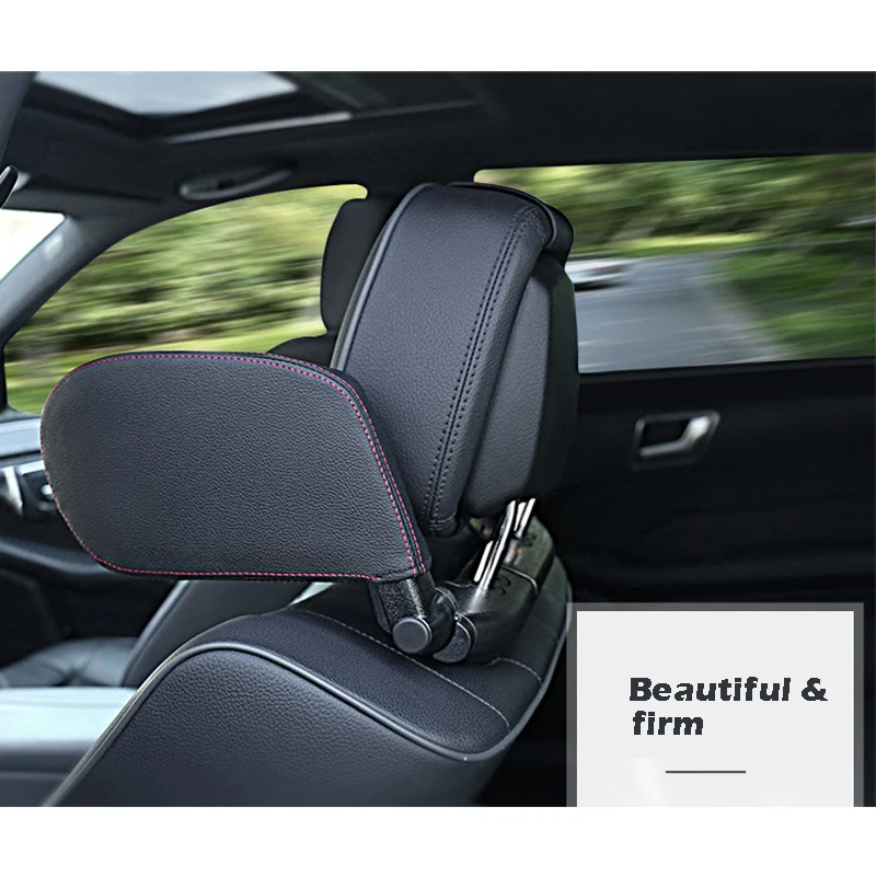 

New Car Headrest Neck Pillow Comfortable Rest Neck Support Adjustable Car Travel Sleeping Car Accessories Leather Cusion