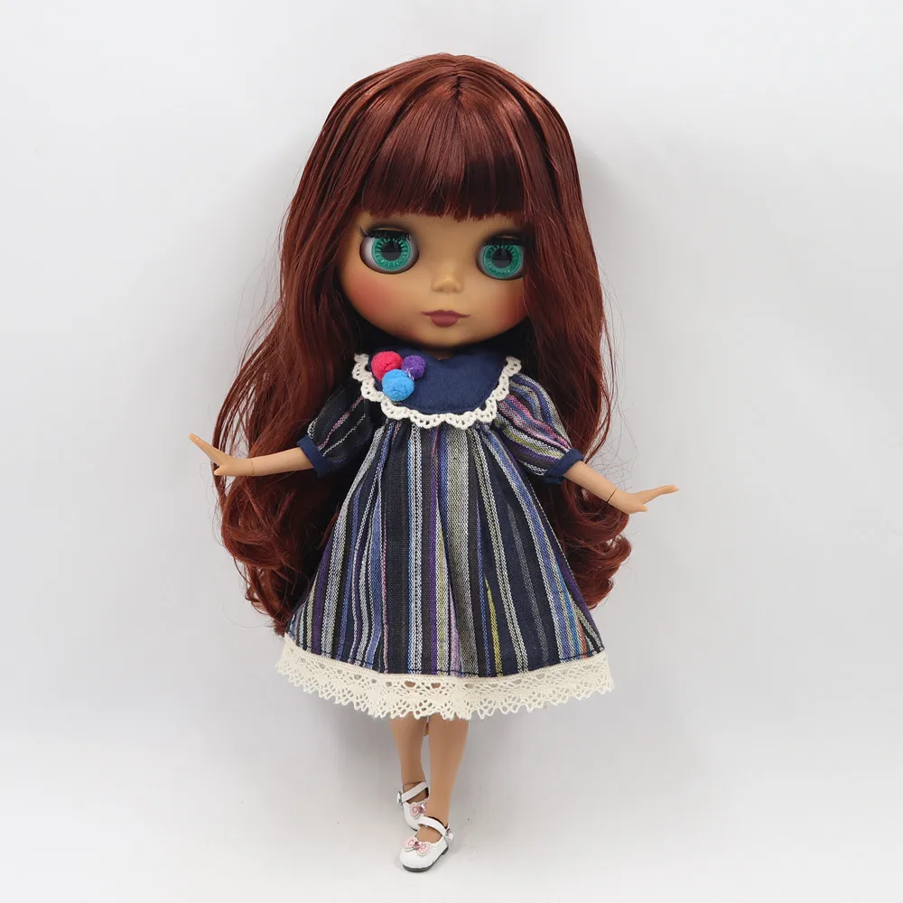 ICY Fortune Days factory blyth Кукла № BL9388 Обнаженная кукла с красными кудрявыми волосами темная кожа и матовое лицо соединение тела