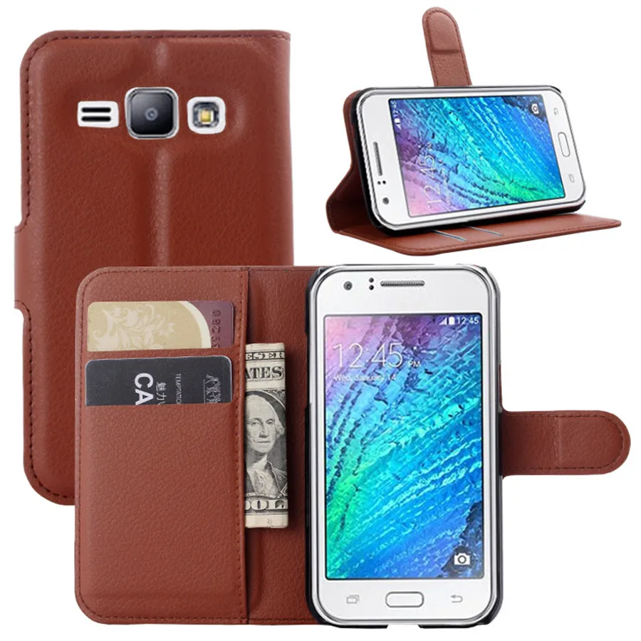 Модный кожаный чехол-кошелек из зернистой кожи PU для samsung GALAXY J1 J100 защитный