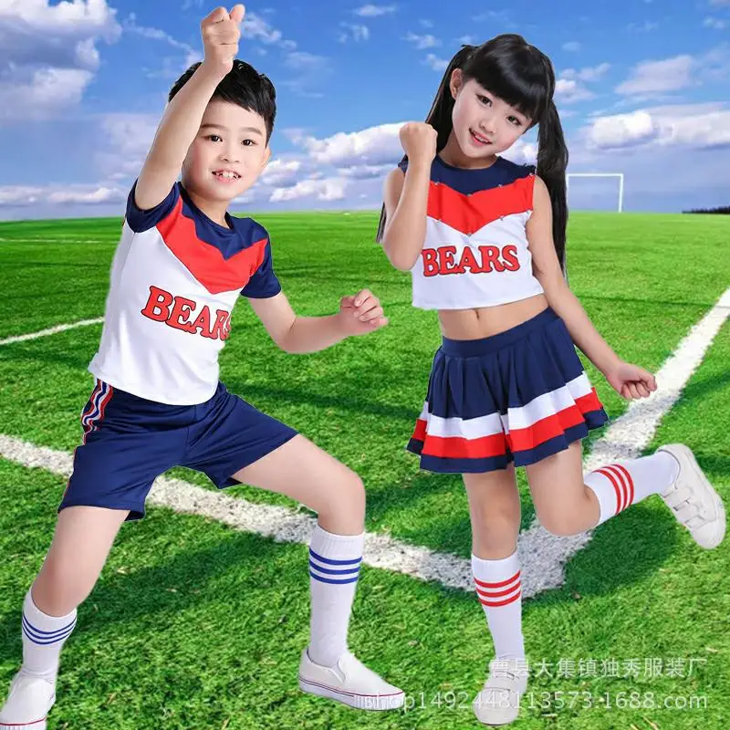 الأطفال التشجيع الحرم الجامعي ألعاب مطوي التنانير التمارين الرياضية طلاب المدارس المتوسطة ازياء الصبي الفتيات المشجع موحدة