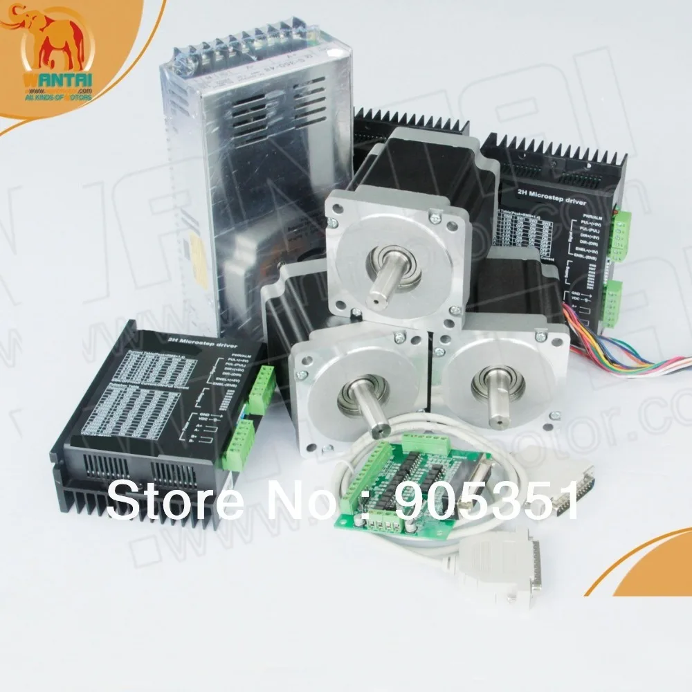 

CNC kit-3Axis Nema 34 Stepper Motor,892OZ-In 85BYGH450D-007B,dual shaft &Driver DQ860MA&Power&Breakout board