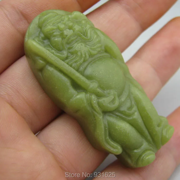 Natural Fluorite Luminous Stone Carved Chinese ZhongKui Amulet Pendant
