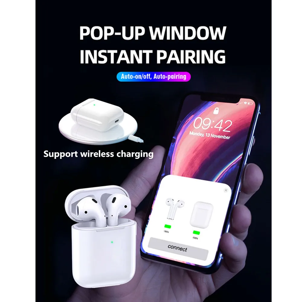 

DOHKO2 NEW Wireless charging Earphone Bluetooth Headphones for iPhone Android 6/7/8/PLUS X xs RS Max