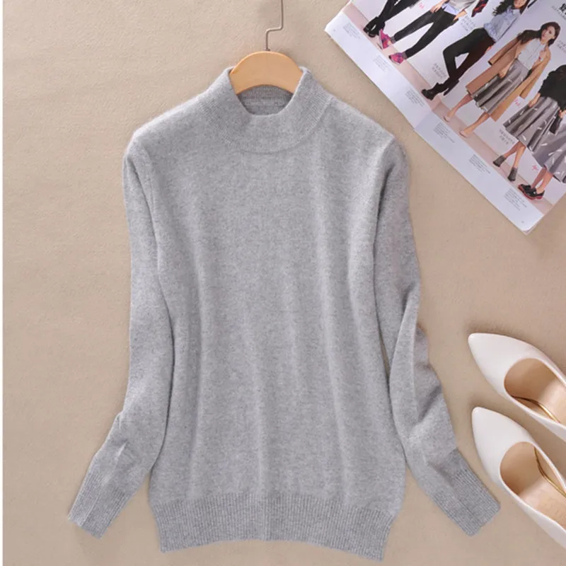 Lafarvie Hot Sale Quality Casual Autumn&Winter Cashemre Sweater Semi-high Collar Full Sleeve Women Knit Pullover 16colors S-XXXL Lafarvie Hot Sale Quality Casual Autumn&Winter Cashemre Sweater Semi-high Collar Full Sleeve Women Knit Pullover 16colors S-XXXL