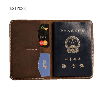 

Retro crazy horse leather man passport wallet genuine cow leather RFID BLOCKING passport cover card holder wallet travel purse
