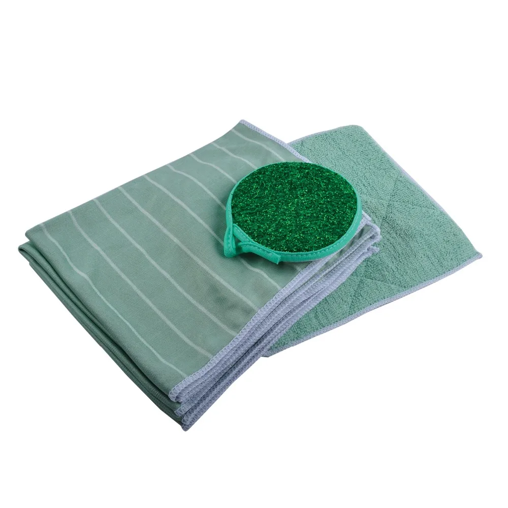 Antibacterial, Super Absorbent Dish Cloths with Sponge Pad High