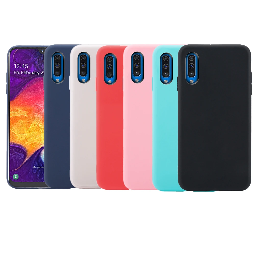 

For Samsung Galaxy A50 Phone Case Soft Silicone Candy Color Slim TPU Cover For Samsung A50 2019 A30 A70 M10 M20 Shockproof Case