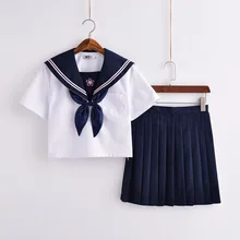 Японские наборы с коротким рукавом JK, школьная форма, для девочек, Сакура, вышивка, летняя, средняя школа, для женщин, новинка, матросские Костюмы униформы XXL