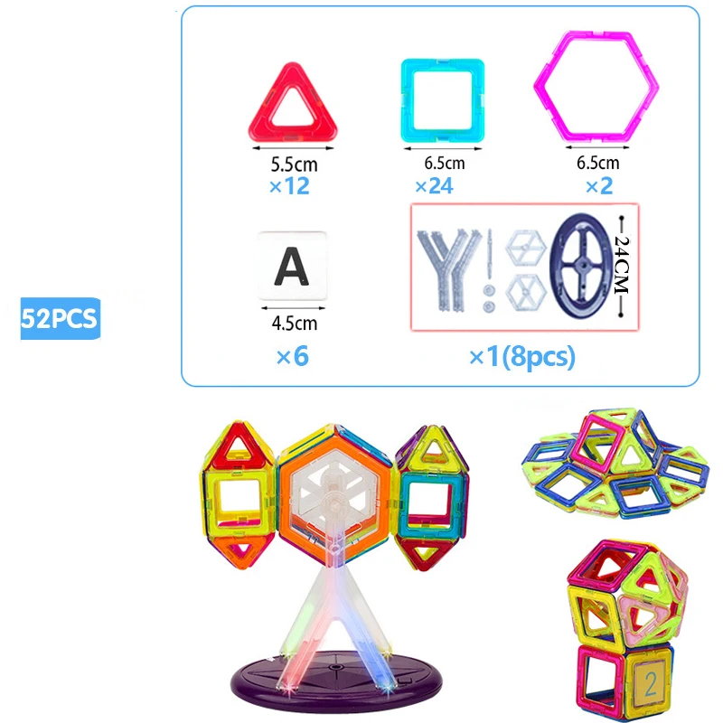 77/156 шт Большой размер креативные магнитные строительные блоки Набор Магнитных плиток дошкольные образовательные строительные наборы игрушки для детей