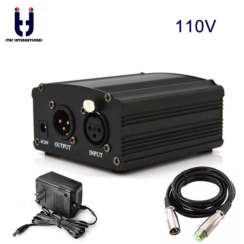 48V-DC-Phantom-Power-Supply-Genuine-Professional-For-Studio-Recording-Condenser-Microphone-Computer-US-Plug-Free (1)US