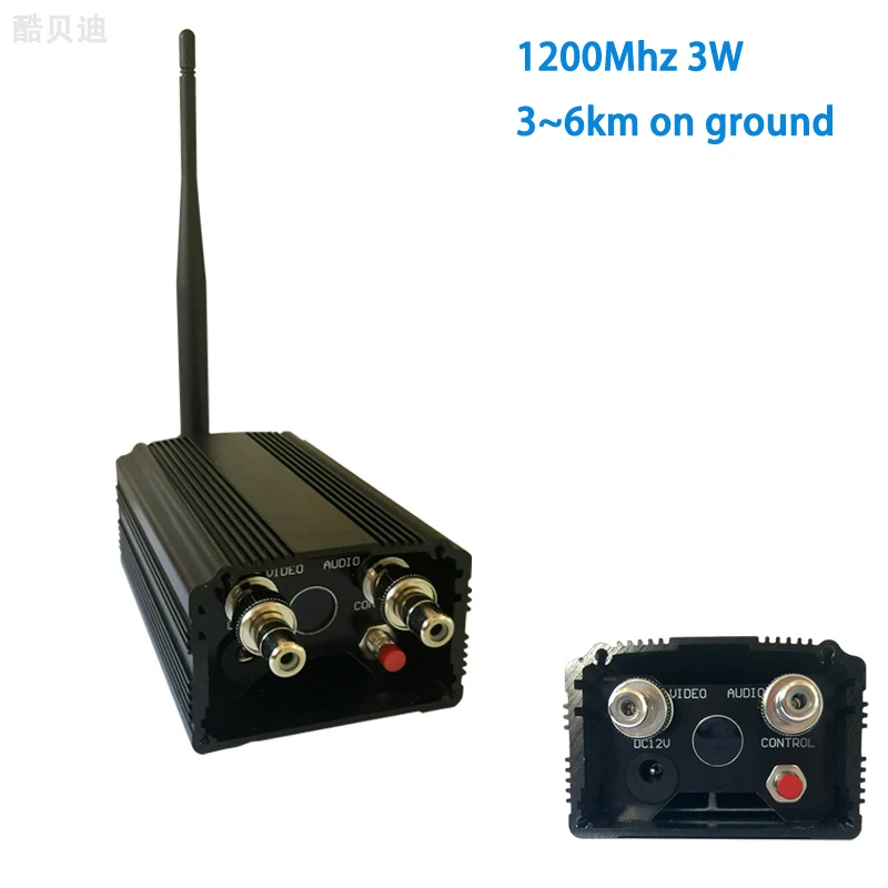 

UGV / UAV 1.2Ghz Wireless Transmitter 3000mW High Powered Transmission System Up To 30km Long AV Transmitter with Digital LCD