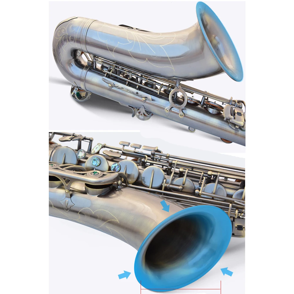 Саксофон B flat Tenor саксофон античный медный двойной Bond Abalone кнопочный