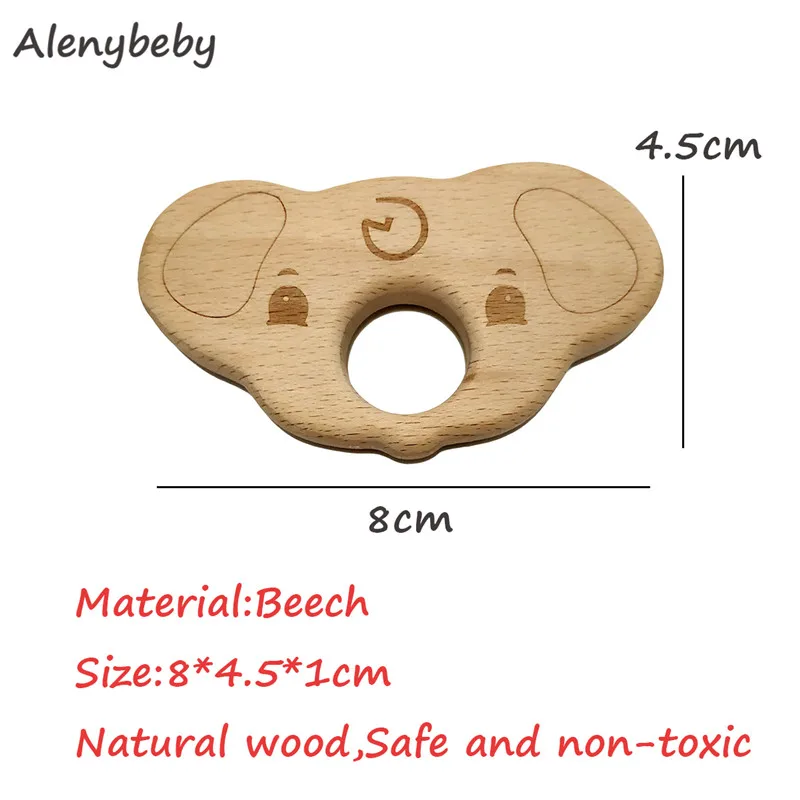 1pcs BPA FREE Natural Wood Teether Cartoon Animal Shape Wooden Baby Teether Toy Safe New baby Teething Toys Baby Shower Gift