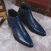 Синий черный Snaskin кожа высокие полусапожки Горячая зима мужская одежда сапоги