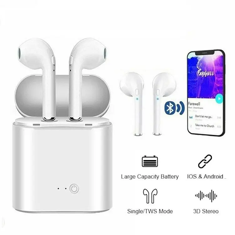 

I7s TWS Bluetooth Earphone Stereo Earbud Bluetooth Headset with Charging Pod Wireless Headsets for Xiaomi iPhone Samsung vivo