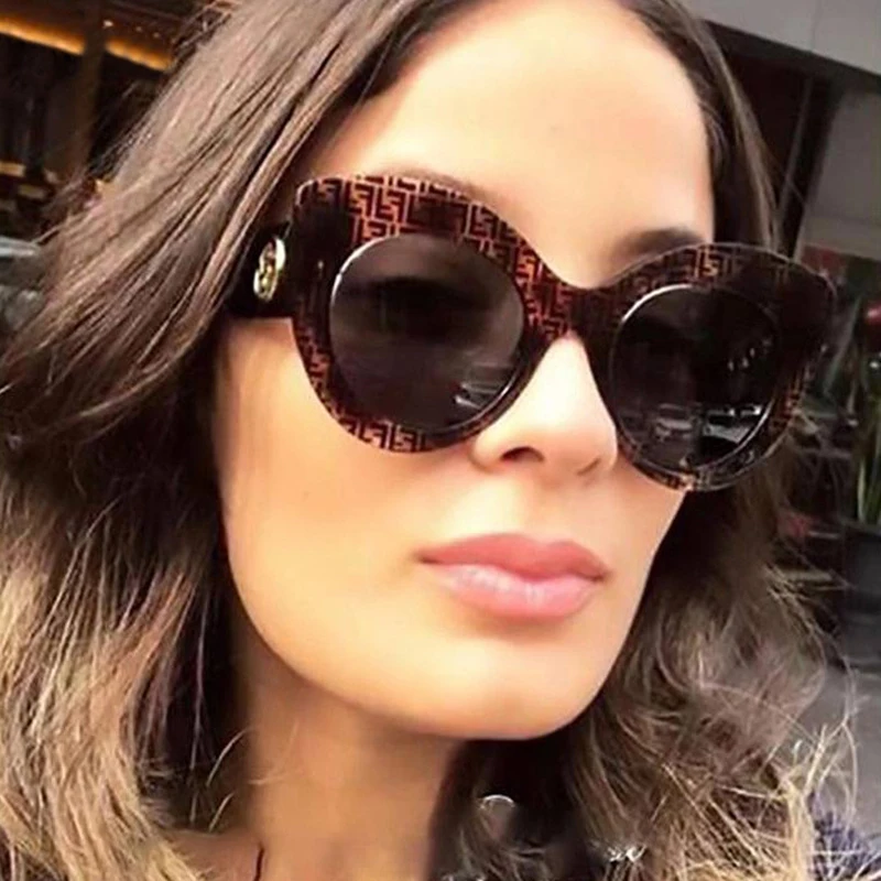 

PAWXFB Brand 2019 New Sunglasses Luxury Ladies Oversized Cat Eye Sunglasses Women Vintage Sun Glasses For Female Shades