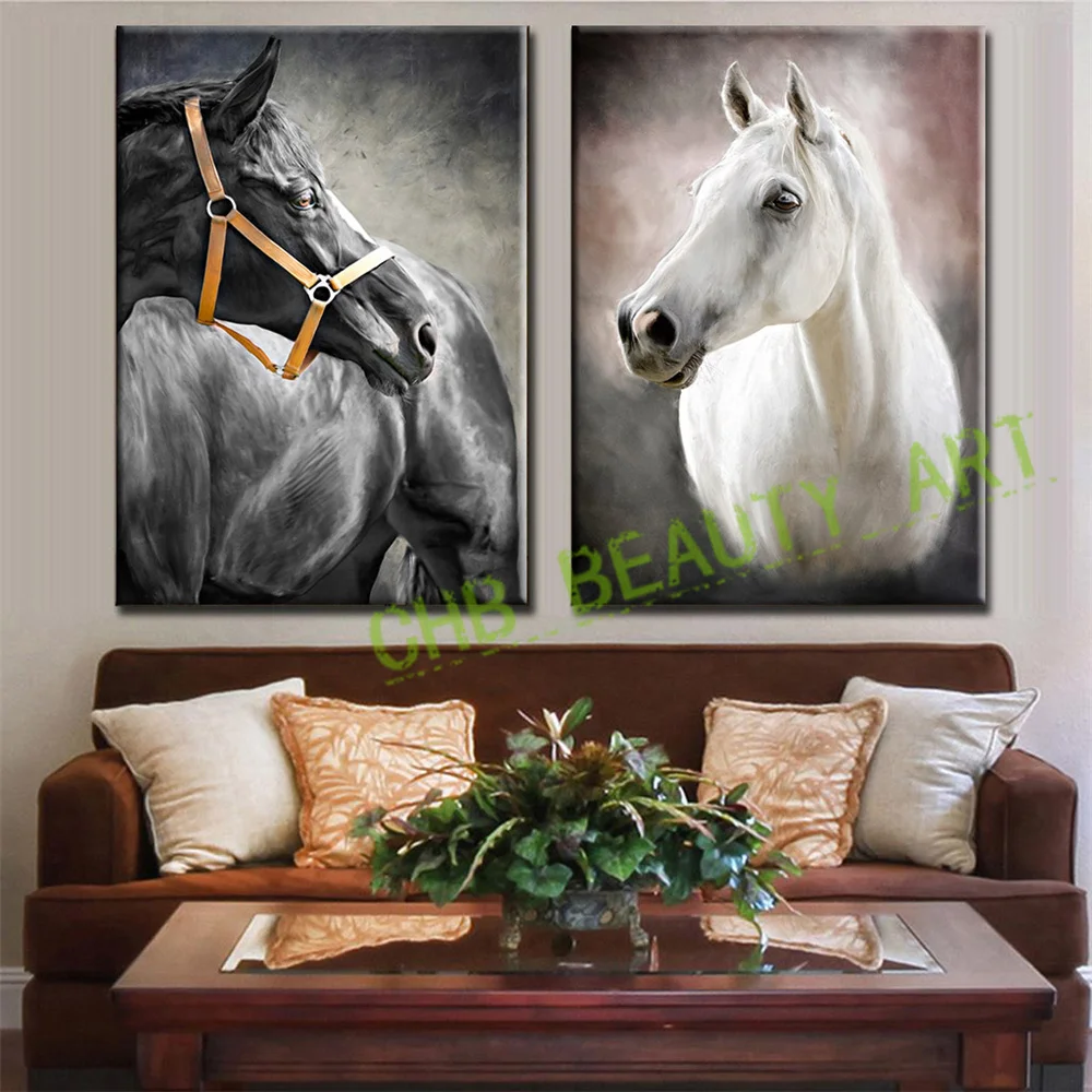 Online kopen wholesale zwart wit paard schilderen uit china zwart ...