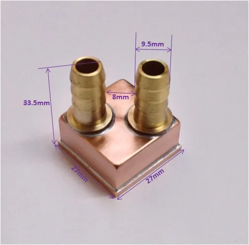 BGA/Bridge Chips Water head Small Water-cooling instrument Router Notebook IC Radiator All Welded Pure Copper 27*27mm Waterblock